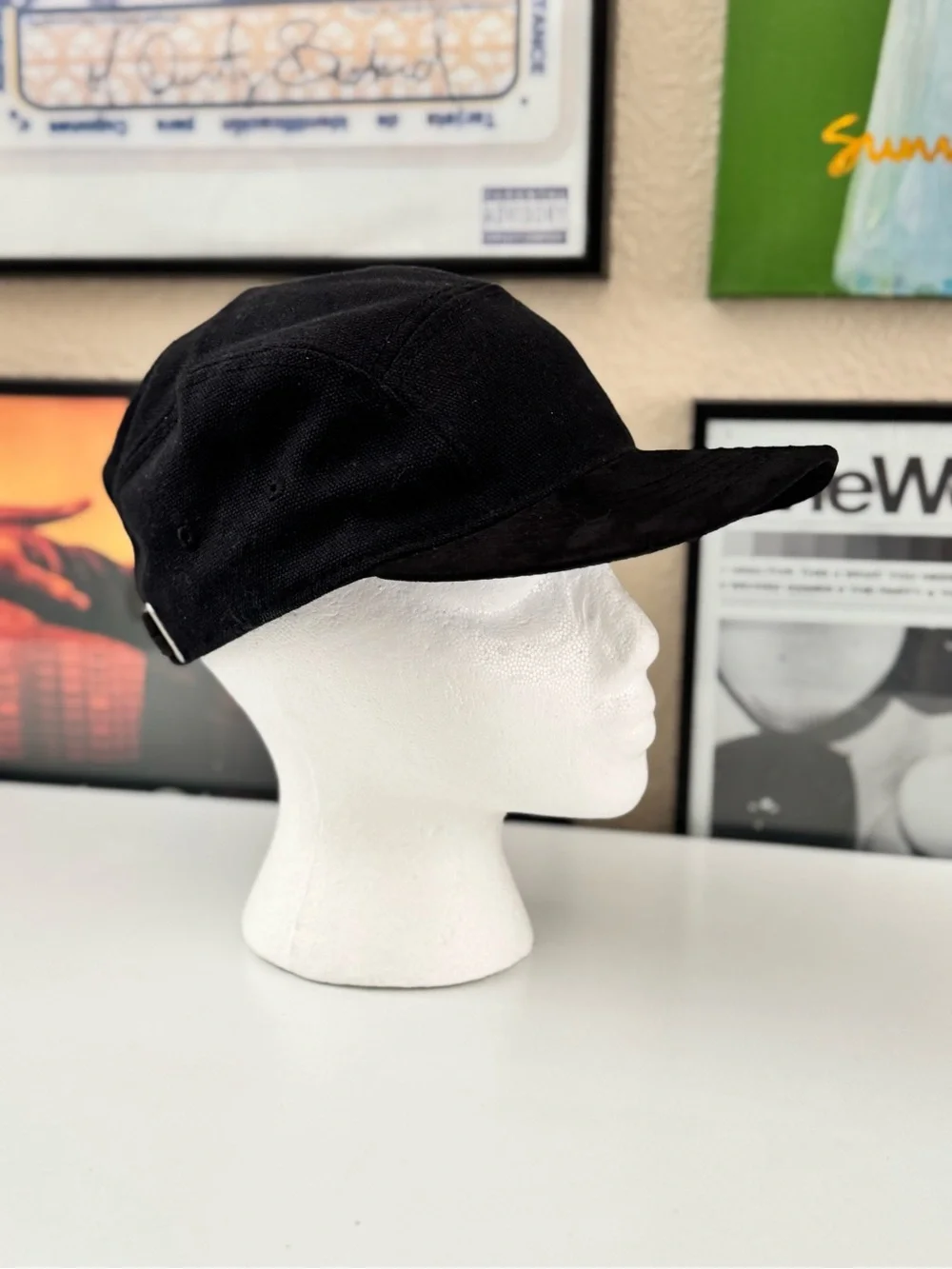 New Era Black Canvas Five-Panel Cap
